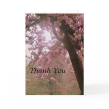 美しいピンクツリーブロッサムサンキューカード