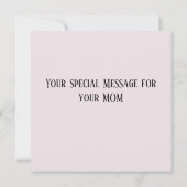 美しいピンクパーソナライズされたのフローラ母の日 招待状 (裏面)