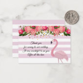 美しいピンクフラミンゴサンキューカード ノートカード (正面/裏面インサイチュ)