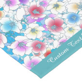 美しいピンクブルーフローラアートワークパーソナライズされた ショートテーブルランナー (コーナー)