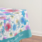 美しいピンクブルーフローラアートワークパーソナライズされた テーブルクロス (インサイチュ)