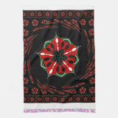 美しいピンクブルーホワイトハートズオブラブデザイン キッチンタオル (縦)