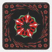 美しいピンクブルーホワイトハートズオブラブデザイン スクエアシール (正面)