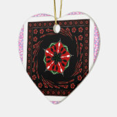 美しいピンクブルーホワイトハートズオブラブデザイン セラミックオーナメント (左)