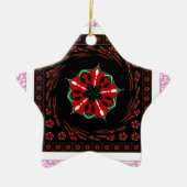 美しいピンクブルーホワイトハートズオブラブデザイン セラミックオーナメント (正面)