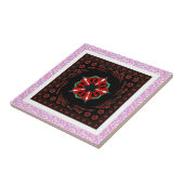 美しいピンクブルーホワイトハートズオブラブデザイン タイル (側面)