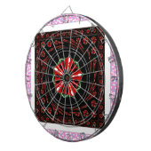 美しいピンクブルーホワイトハートズオブラブデザイン ダーツボード (正面右)