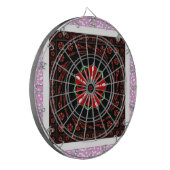 美しいピンクブルーホワイトハートズオブラブデザイン ダーツボード (正面左)