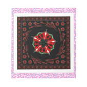 美しいピンクブルーホワイトハートズオブラブデザイン ノートパッド (正面)