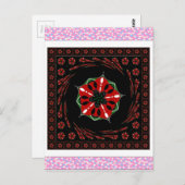 美しいピンクブルーホワイトハートズオブラブデザイン ポストカード (正面/裏面)