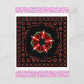 美しいピンクブルーホワイトハートズオブラブデザイン ポストカード (正面)