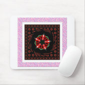 美しいピンクブルーホワイトハートズオブラブデザイン マウスパッド (マウス)