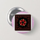 美しいピンクブルーホワイトハートズオブラブデザイン 缶バッジ (正面&裏面)