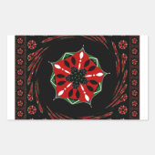 美しいピンクブルーホワイトハートズオブラブデザイン 長方形シール (正面)