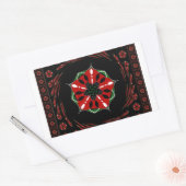 美しいピンクブルーホワイトハートズオブラブデザイン 長方形シール (封筒)