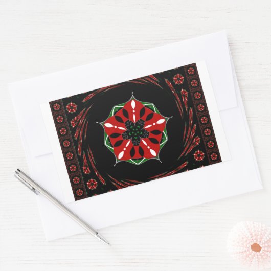 美しいピンクブルーホワイトハートズオブラブデザイン 長方形シール (封筒)