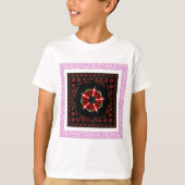 美しいピンクブルーホワイトハートズオブラブデザイン Tシャツ (正面)