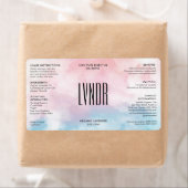 美しいピンクブルーモダンクラウド原料製品 ラベル (インサイチュ)