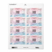 美しいピンクブルーモダンクラウド原料製品 ラベル (フルシート)