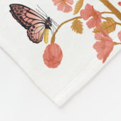 美しいピンクボホバタフライパターン子供の名前 フリースブランケット (角)