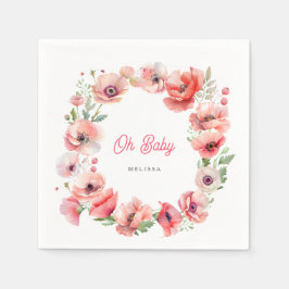 美しいピンクポピーOhベビー スタンダードカクテルナプキン