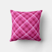 美しいピンクマゼンタプレイド装飾用クッション クッション (裏面)