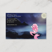 美しいピンクマーメイドフルムーンラグーンビーチ 名刺 (裏面)