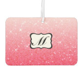 美しいピンクモノグラムの カーエアーフレッシュナー (裏面)