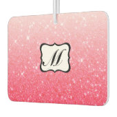 美しいピンクモノグラムの カーエアーフレッシュナー (左)