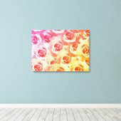 美しいピンクローズウォールアート キャンバスプリント (インサイチュ (ウッドフロア))