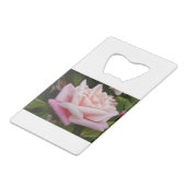 美しいピンクローズ最高のマムフラワーデザイン クレジットカード栓抜き (裏面アングル)