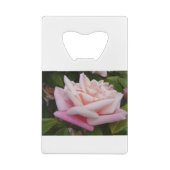 美しいピンクローズ最高のマムフラワーデザイン クレジットカード栓抜き (裏面)