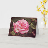 美しいピンクローズ聖なる書物、 経典カード詩編102:26 カード (黄色い花)