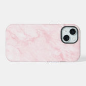 美しいピンク大理石 iPhone 15ケース (裏面横)