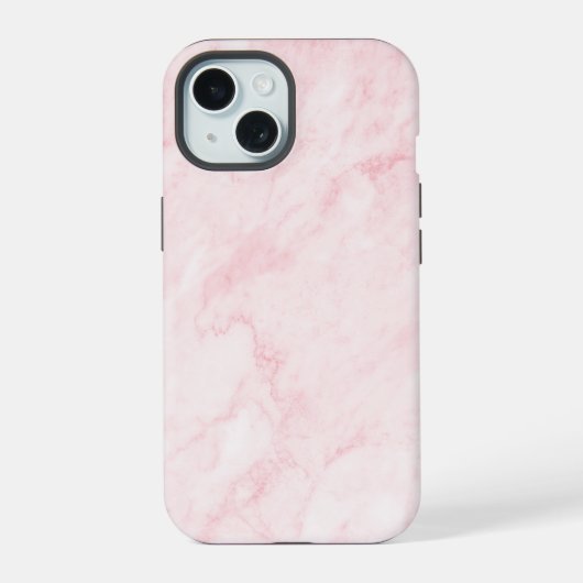 美しいピンク大理石 iPhone 15ケース (裏面)