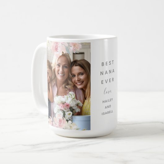 美しいピンク最高ののフローラナナ2枚の写真 コーヒーマグカップ (正面左)