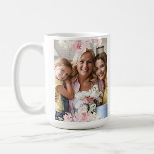 美しいピンク最高ののフローラナナ2枚の写真 コーヒーマグカップ (左)