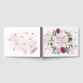 美しいピンク色のメイブバーガンディの花々緑 ゲストブック (全面)