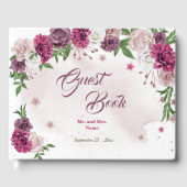 美しいピンク色のメイブバーガンディの花々緑 ゲストブック (正面)