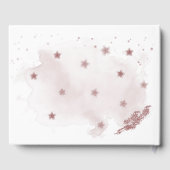 美しいピンク色のメイブバーガンディの花々緑 ゲストブック (裏面)