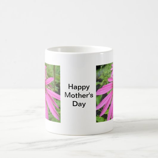 美しいピンク色の紫色の花 コーヒーマグカップ (中央)