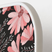 美しいピンク色の花でヴィンテージ感 ピックルボールラケット (左詳細)