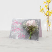 美しいピンク色の菊の母の日のカード カード (黄色い花)