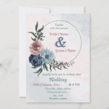 美しいピンク色の青いフローラの緑結婚のリース