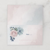 美しいピンク色の青いフローラ プレイスカード (外部開封)