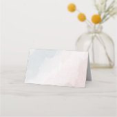 美しいピンク色の青いフローラ プレイスカード (裏面)