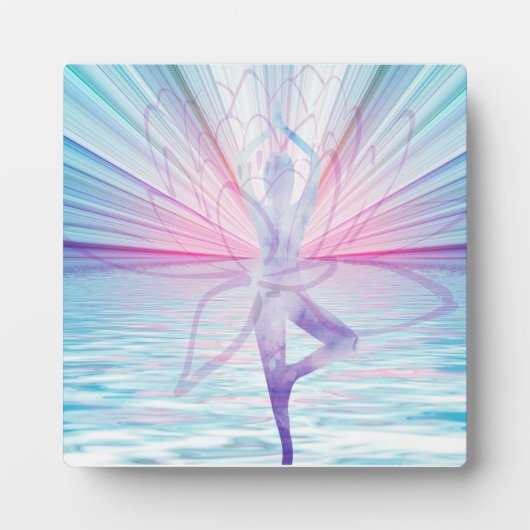 美しいピンク&ブルーヴィックスシャサナヨガ フォトプラーク (正面)