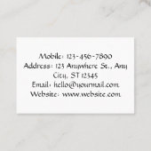 美しいピンク 名刺 (裏面)