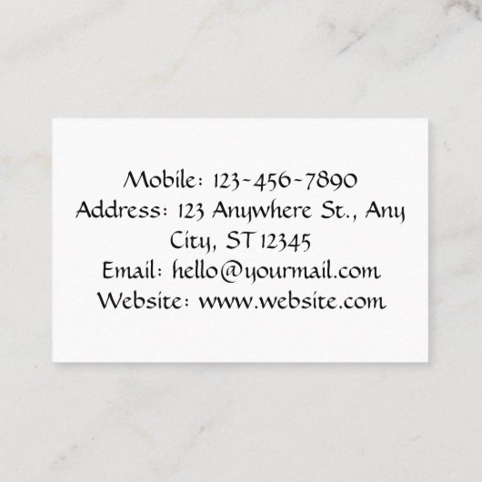 美しいピンク 名刺 (裏面)