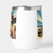 美しいピンナップの女性とコーラのビーチ (左面)